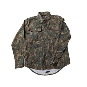 Mossy Oak Unisex-Adult Camouflage Mill Hunt Shirt Greenleaf Camo